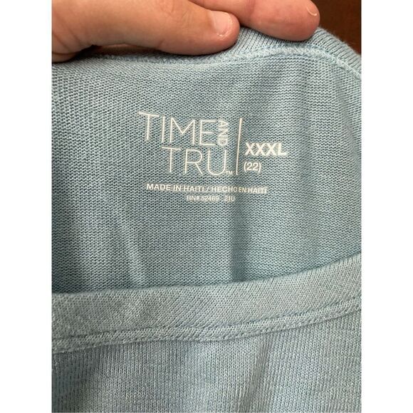 Time and Tru Light Blue Long Sleeve Blouse - Picture 5 of 5